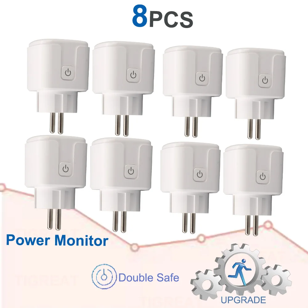 8PCS EU power Socket Умная розетка wifi розетка пульт розетка Wi-fi eu16A умный дом Tuya App Телефон Таймер дистанционного управления Голосовое управление от Alexa Google Home Mini IFTTT 220V 240V Smart Розеткаумная переходникeu wifi Plug - Цвет: 8PCS EU power Socket