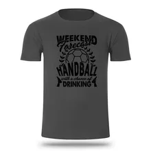 Vintage previsión de fin de semana de balonmano hombres camiseta camisa de gran tamaño XXXL Anti-arrugas verano camiseta para regalo de los hombres naturales