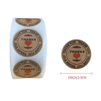 

1 Roll Simple Design "THANKS" Letters Dandelion Print Label Stickers Craft Per Roll Stationery Adhesive Sealing Baking