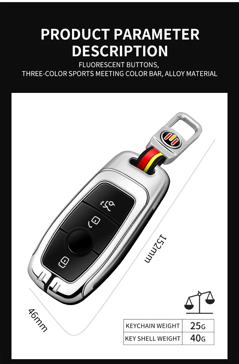 Portachiavi in metallo con telecomando per auto portachiavi per Mercedes Benz classe A C E S classe G GLC CLE CLA GLB GLS W177 W205 W213 W222 X167 borsa AMG 18 Portachiavi in metallo con telecomando per auto portachiavi per Mercedes Benz classe A C E S classe G GLC CLE CLA GLB GLS W177 W205 W213 W222 X167 borsa AMG - H502e00bef3354609b2c7c939e9443fcdv