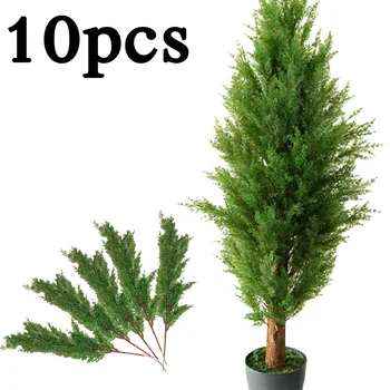 

10xArtificial Pine Cypress Leaves Branch Simulation Home Landscape Decor Part AU