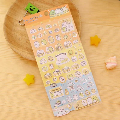 1pcs Sumikko Gurashi Paper Sticker Cute Bear Penguin Cat Decorative Adhesive for Diary Letter Scrapbook Stationery 8