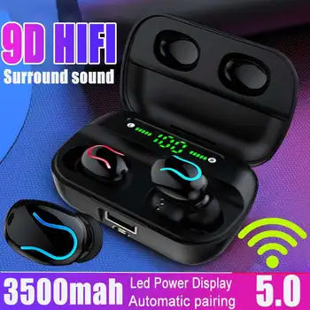 

Sport TWS Wireless bluetooth 5.0 Earphones With Mic Noise Cancel LED Display Power Bank Charging Box Waterproof Stereo