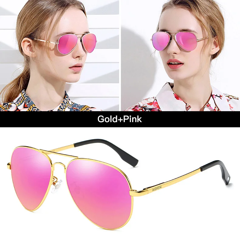 Pink Мужские солнцезащитные очки, поляризационные, для близорукости, розовый, синий, оранжевый, красный - Цвет линз: Pink