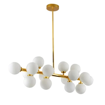 

Nordic Iron Chandelier Magic Bean Molecule Living Room Net Red Modern Simple Creative Light Luxury Dining Room Bedroom Lamp