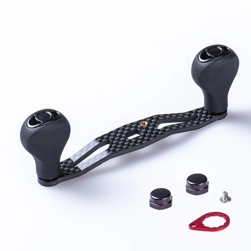 Fishing Reel Fishing Tackle Accessory ARTSEA Refit Carbon Fiber Fishing Reel Handle Rocker Light Weight 20g Rubber Knob for DAIWA or SHIMANO Baitcasting Reel