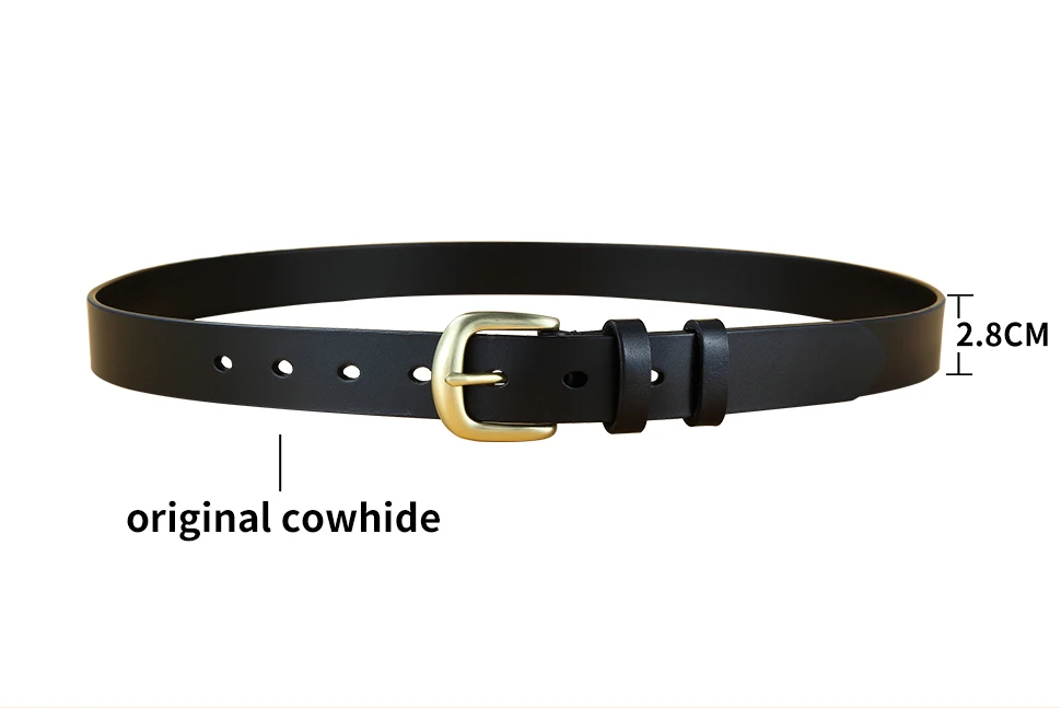Women Genuine Leather Belt Pin Buckle Vintage Cowskin Strap Female Waistband Solid Buckle Fancy for Jeans Dress Accessory