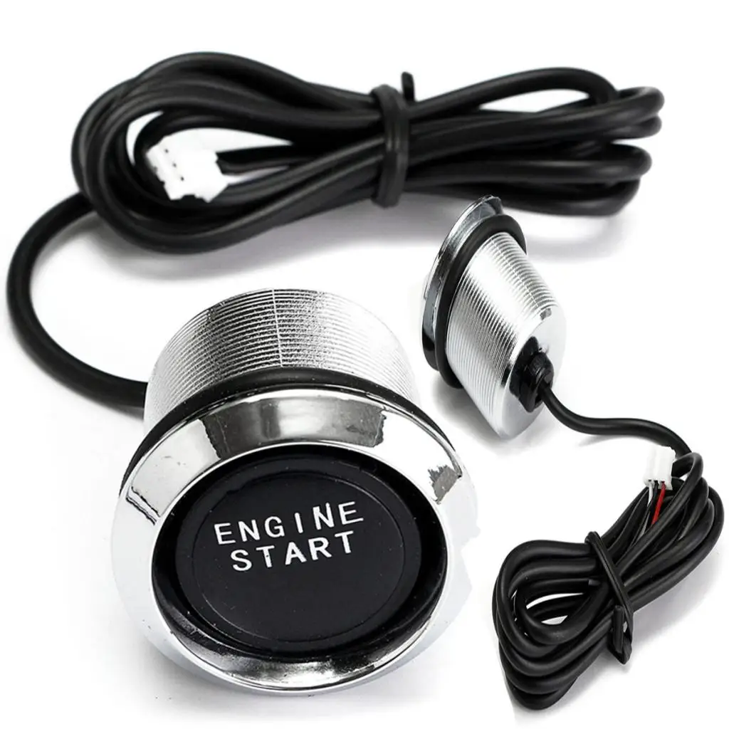 12V Blue LED Keyless Engine Start Push Button Switch Ignition Starter Kits