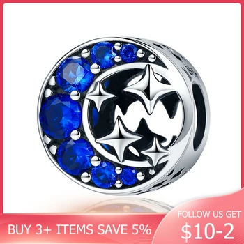 

CodeMonkey Fashion New Authentic 925 Sterling Silver Star & Moon Legend Clearly CZ Beads fit Women Bracelets DIY Jewelry CMC184