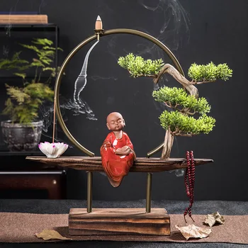 

Ceramic Zen desktop ornaments new Chinese style living room weathered wood home porch lucky incense ornaments
