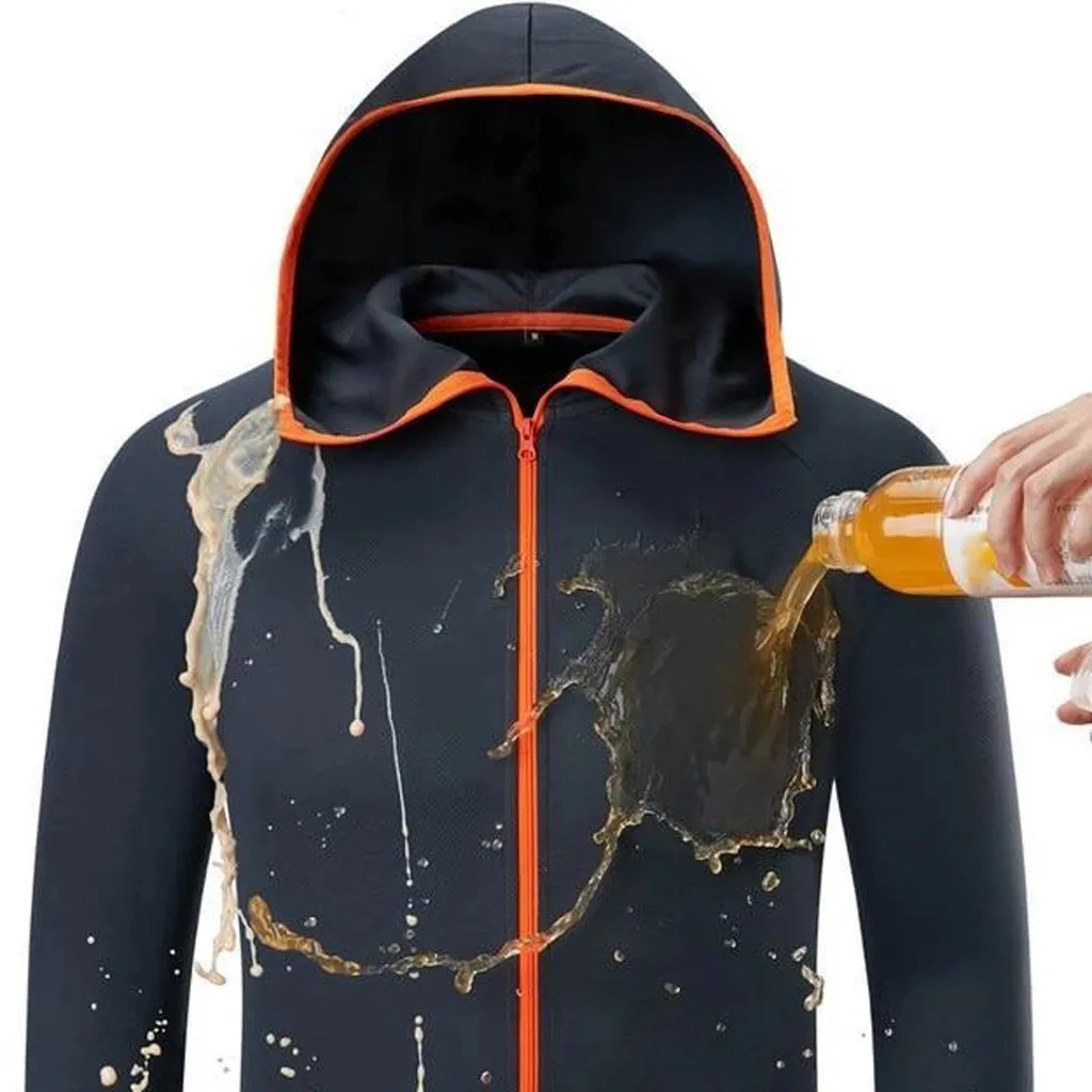 

Men Waterproof Coat Hydrophobic T-Shirt Outdoor Quick Dry Resistant Hi-Tech fabric Anti-dust Sunscreen Hoodie Zip Jacket