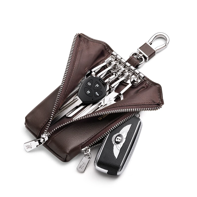 Genuine leather Key Wallet men's key chain coin purse High capacity universal Cowhide high quality key storage