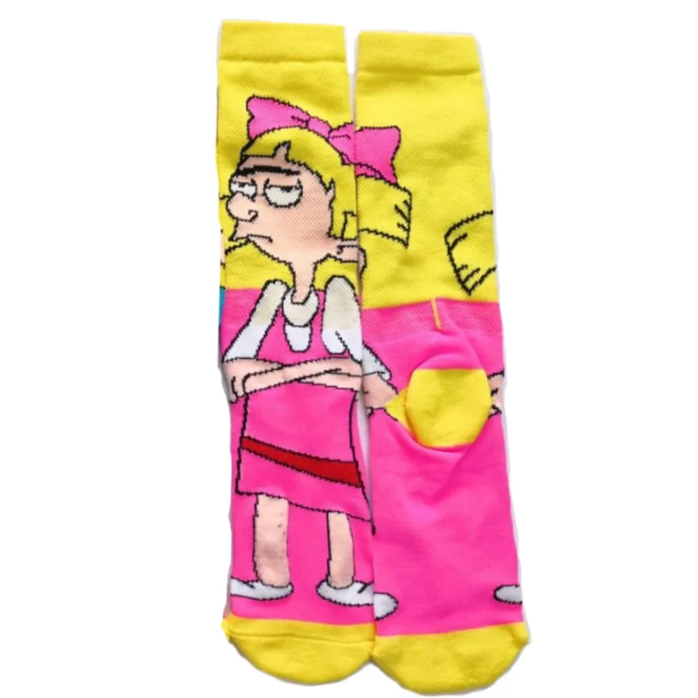 Мужские брендовые хлопковые носки с героями мультфильмов Harajuku, милые женские носки унисекс для скейтбординга, хипстерские модные короткие носки с животным принтом - Цвет: 4