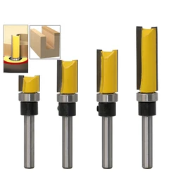1/4 shank borda reta aparamento roteador bit limpeza flush guarnição tenon endmill fresa para ferramentas de madeira