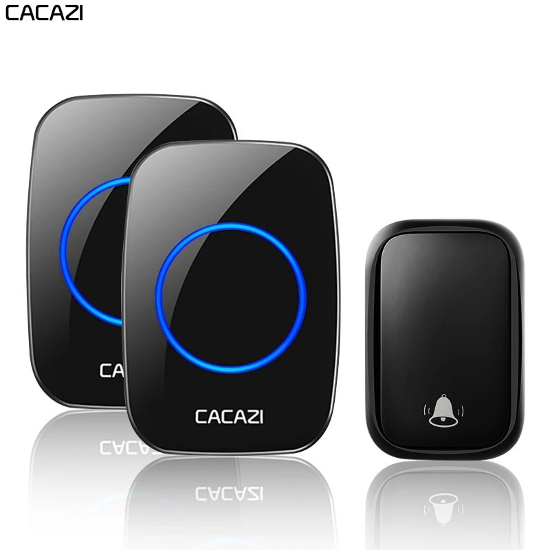 Campainha sem Fio sem Bateria Cacazi Casa Auto-alimentado Sinos 5 Volume 0-110 db Inteligente Porta Anel Sino Eua ue uk Plug 60
