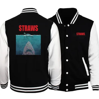 

Mens Straws Funny Streetwear Baseball Popular 2020 Jackets Fashion Long Sleeve Vintage Printing Streetwear Fall Male Retro Coats