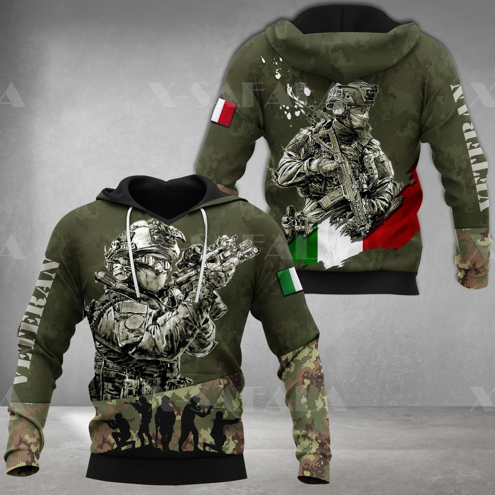 

ITALIA Soldier-ARMY-VETERAN Country 3D Print Hoodie Spring Autumn Man Women Harajuku Outwear Hooded Pullover Tracksuits Casual-5