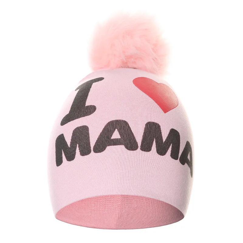 Креативный стиль Beanie любовь отец мать детские зимние шапки съемный шар Чистый хлопок шляпа уличная детская теплая шапка шапки