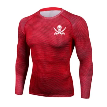 

Running Shirt Men T-Shirt Long Sleeve Compression Gym T-Shirt Fitness Sport Shirt Men Printing Quick Drying Elastic Force Men