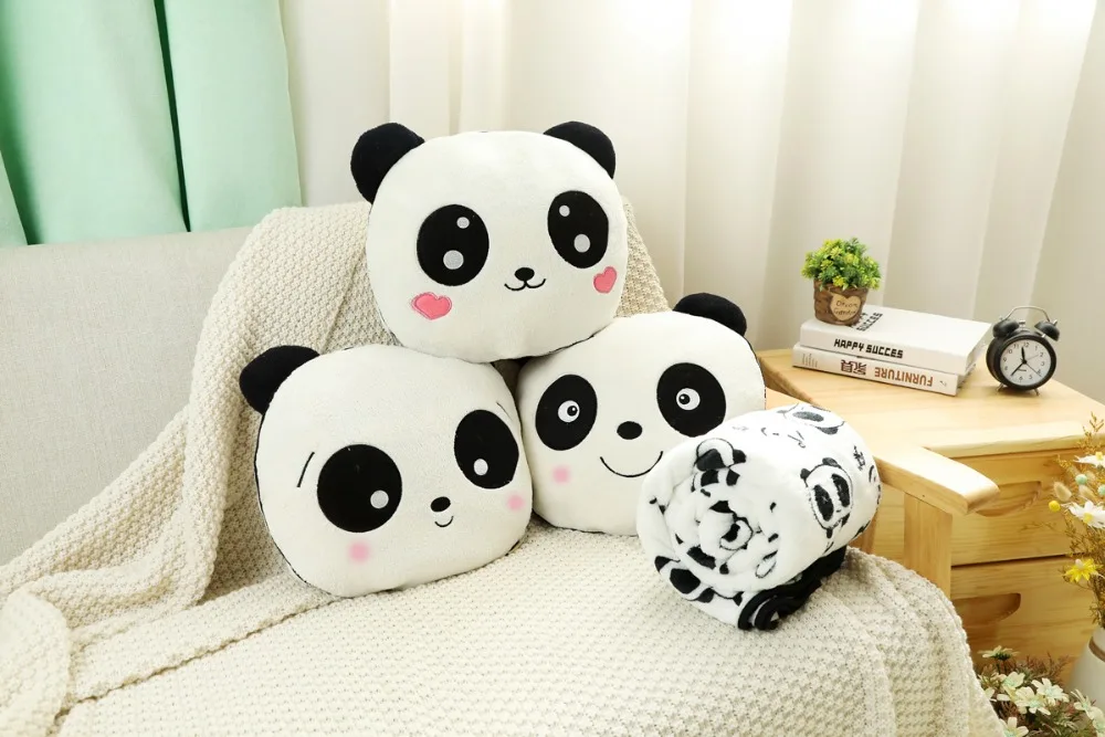 7" High Cute Doll Toy Lying Plush Stuffed Animal Panda Cushion Pillow 1 pack 