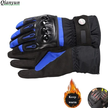 

Men Woman 2019 NEW Motorcycle Gloves Winter Black Warm Waterproof Windproof Gloves Protective Motorbike Riding Gloves