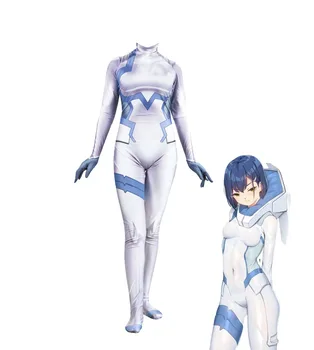 

Drop shipping 3D Printed Darling in the Franxx Zero Two Ichigo 015 Cosplay Costume Lycra Zentai Halloween Catsuit only Bodysuit