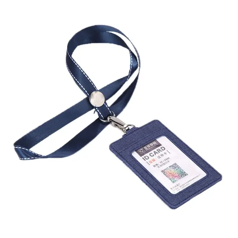 Портативный кожаный кошелек для визитных карточек и кредитных карт, держатель значка, кошелек с ремешком - Цвет: DB1
