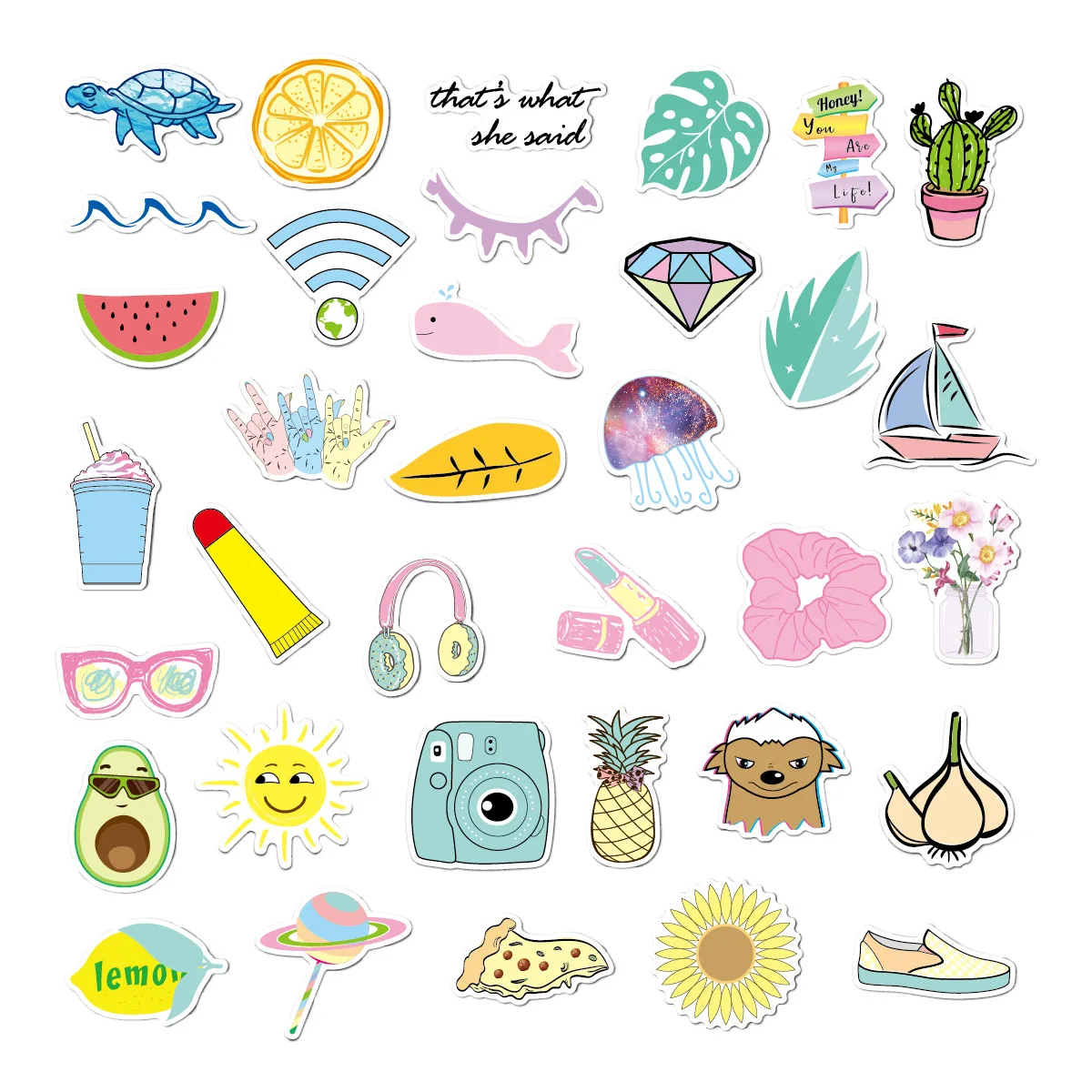 35 Pcs Vsco Girl Things Stickers Kids Toys For Laptop Moto