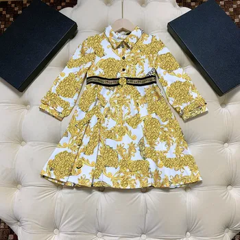

Autumn 2020 new girls long sleeve foreign style lovely dress high end children's fashion