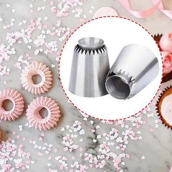 

Stainless Steel Japanese Style Ring Cookie Plastic Squeezed Flower Mouth Romeo Hollow Protein Cream Decorating Mouth