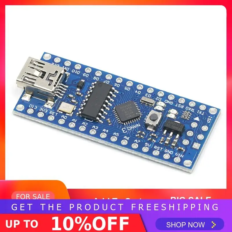 Мини-usb с контроллером загрузчика Nano 3,0 совместимый для arduino CH340 USB драйвер 16 МГц NANO V3.0 Atmega328 хороший
