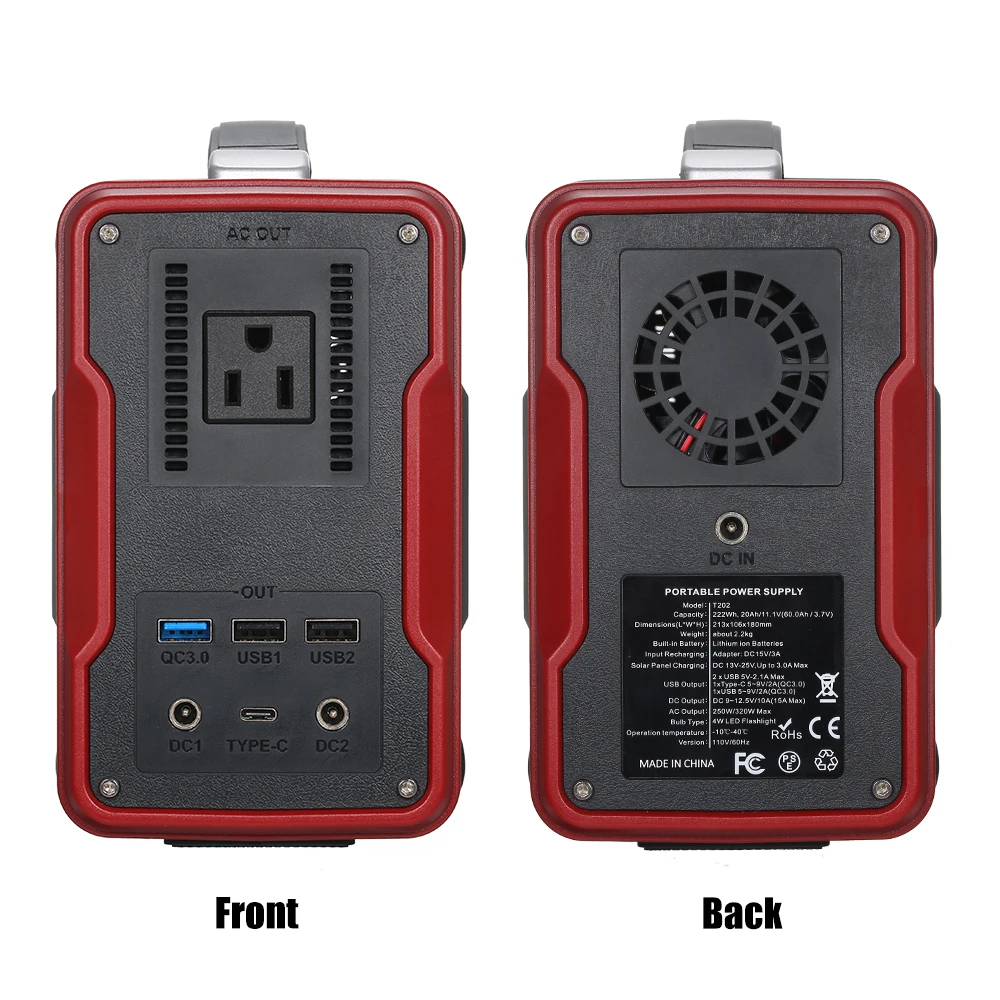 

Hot 200W Portable Power Supply Solar Generator 6000mAh Rechargeable Lithium Battery Outdoors Emergency Power Station Travel Camp