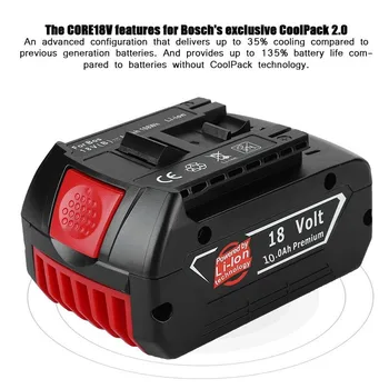 

Original 18V10000mah Rechargeable Li-ion Battery For Bosch 18V Battery Backup 10.0A Portable Replacement BAT609 Indicator light