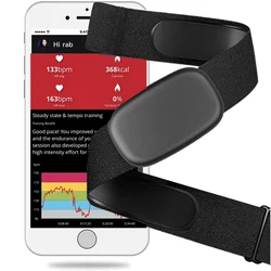 FITCENT 5.3Khz Heart Rate Monitor Chest Strap Bluetooth ANT+ HR Sensor for Peloton Garmin Watch Polar Wahoo Fitness DDP Yoga