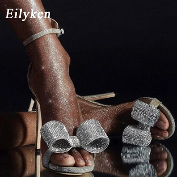 

Eilyken Fashion Ladies Sexy Super High Thin Heel Sandals Peep Toes Club Shoes Woman 2020 New Ankle Strap Elegant Party Sandals