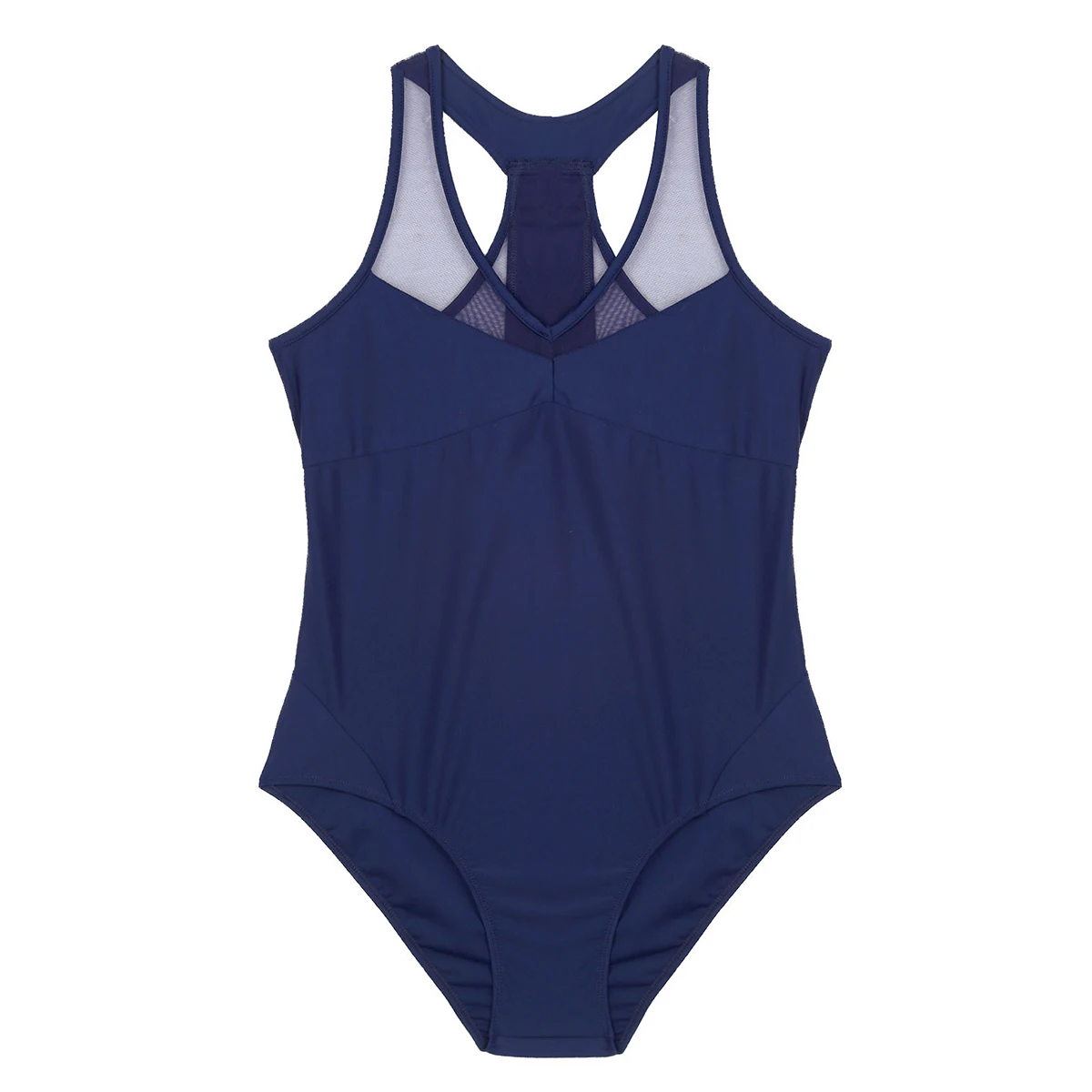 Ballet Leotard V-neck Sleeveless Mesh Splice Women Adult Ballet Gymnastics Leotard Bodysuit Dance Clothes Ballerina Dancewear