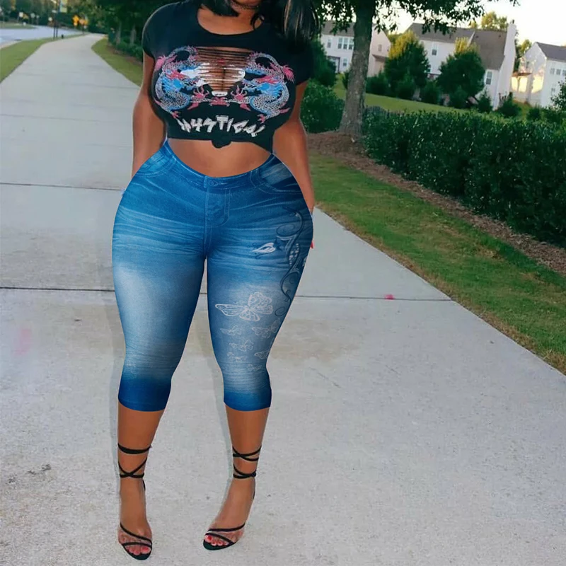 Capri Pants Denim Jeans Jeggings Summer 
