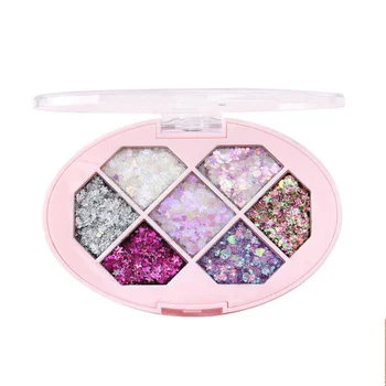 

Seven-color Eyeshadow Palette Diamond Shaped Glitter Powder Sequins Five-pointed Star Fragments Moon Stage Makeup Sequins