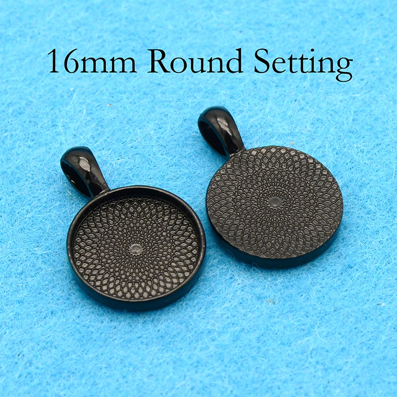 500 pcs - 16mm Pendant Tray, 16mm Cabochon Setting, 16mm Round Pendant Bezel Blanks for Glass or Resin Necklace Making 6