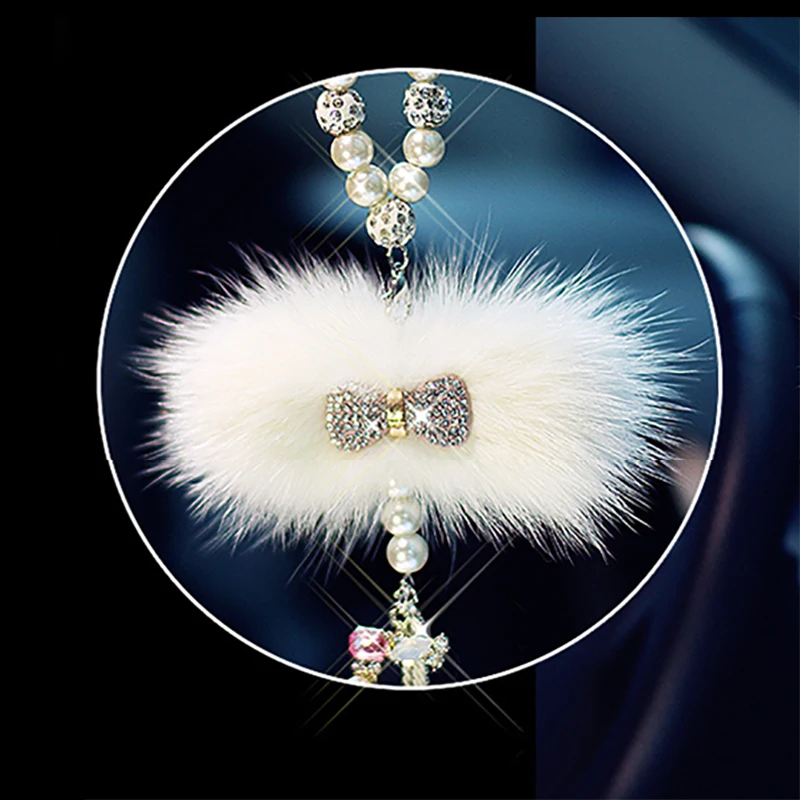 Bling-Car-Hanging-Accessory-For-Girls-Diamond-Bowknot-Pendant-In-Car-Rearview-Mirror-Ornament-Luxury-Crystal