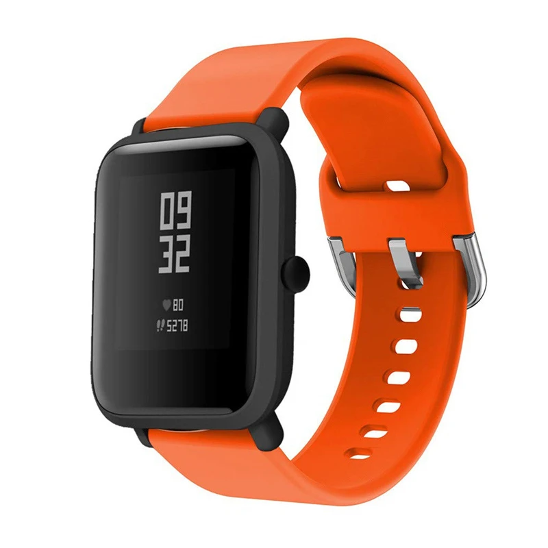 Ремешок силиконовый для Xiaomi Amazfit Bip мягкий резиновый браслет смарт часов Huami bip 20