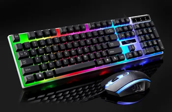 

ZHUIGUANGBAO G21 Cable USB Shining Keyboard And Mouse KIT Computer Machinery Handfeel Backlight Keyboard Mouse Set