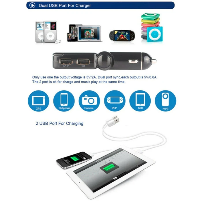 Bluetooth fm-передатчик Беспроводной MP3 плеер Автомобильный Комплект двойной USB зарядное устройство для универсальных телефонов B99