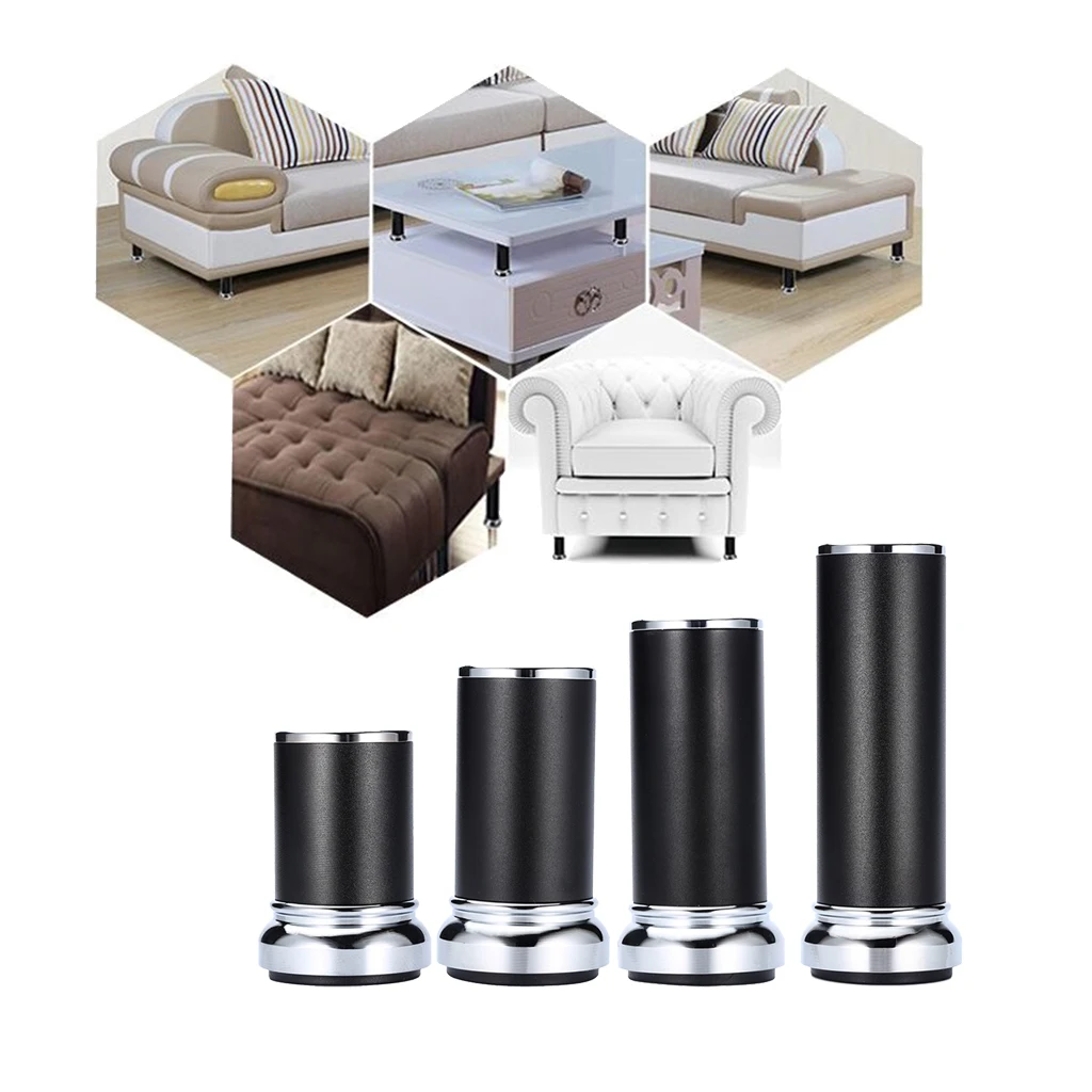 Aluminum Alloy Furniture Leg Cabinets/Table Sofa Feet Cabinets Feet Chairs Feet With Rubber Base for Anti-Slip and Reduced Noise
