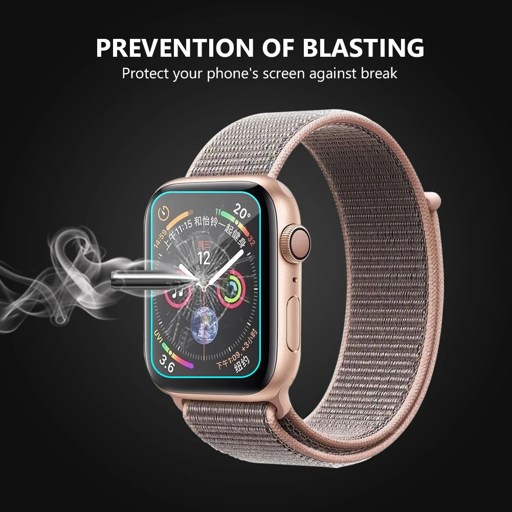 Защитная пленка для экрана для iWatch 4, прозрачное закаленное стекло, взрывозащищенный жесткий защитный экран для apple Smart Watch