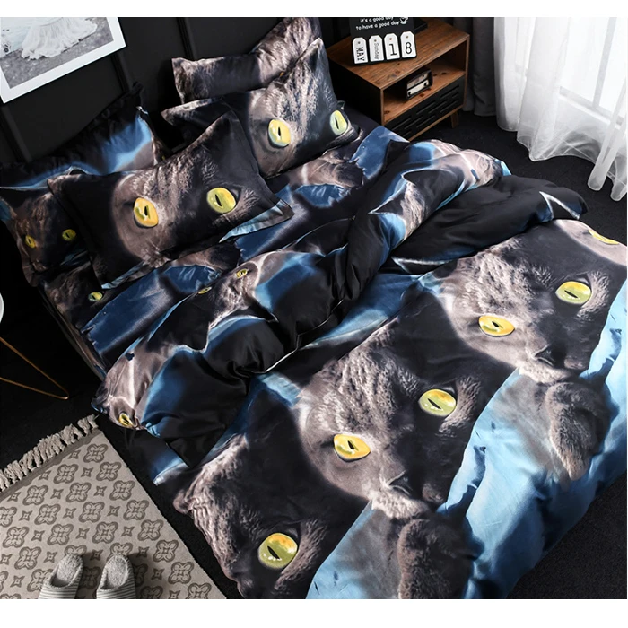 CANIRICA Комплект постельного белья 3D спальное одеяло комплект постельного белья s Cat пододеяльник набор King size простыни и наволочки домашние декоративные