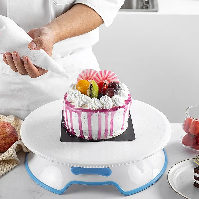 

New Baking Tool Cake Turntable Decoration Turntable, Cake Tool With Non-slip Overlock Buttons