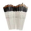 6 pcs/set Two-tone Nylon hair brush Pearl white wood pole for oil paint for hair Watercolor brush for beginners Art paint brush ► Photo 1/6