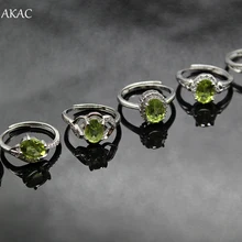 3 шт./компл. approx6* 8 мм Akác натуральный Перидот белый медный регулируемое кольцо из натурального камня, кольцо для женщин, кольцо