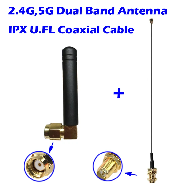 Lot De 3 Antennes WiFi Mini IPEX/U.FL 3 DBi Double Bande (2.4G/5.8G) - Pour Raspberry Pi, Cartes Réseau